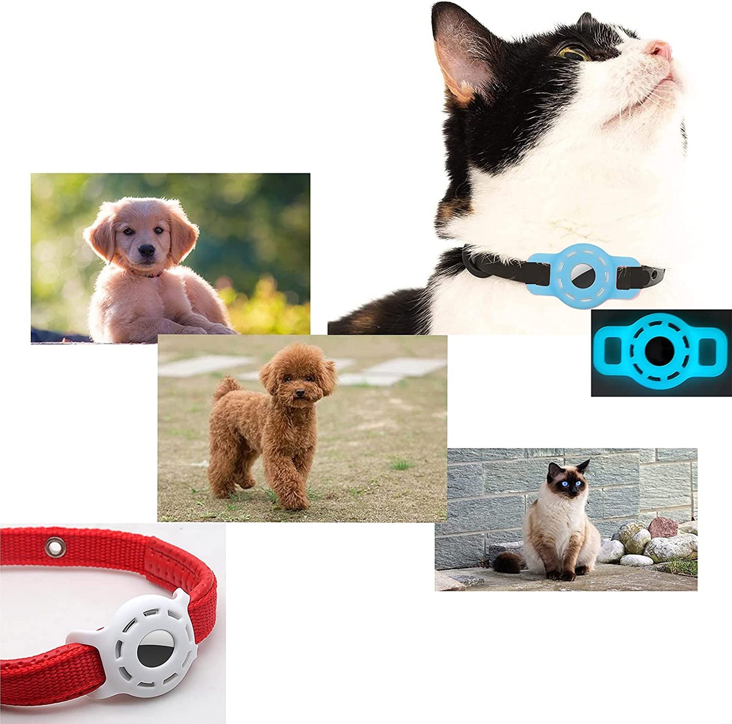 Airtag Cat Collar Holder Compatible with Apple Air Tag, Silicone Case for Cats Collar Finder Tracker Locator