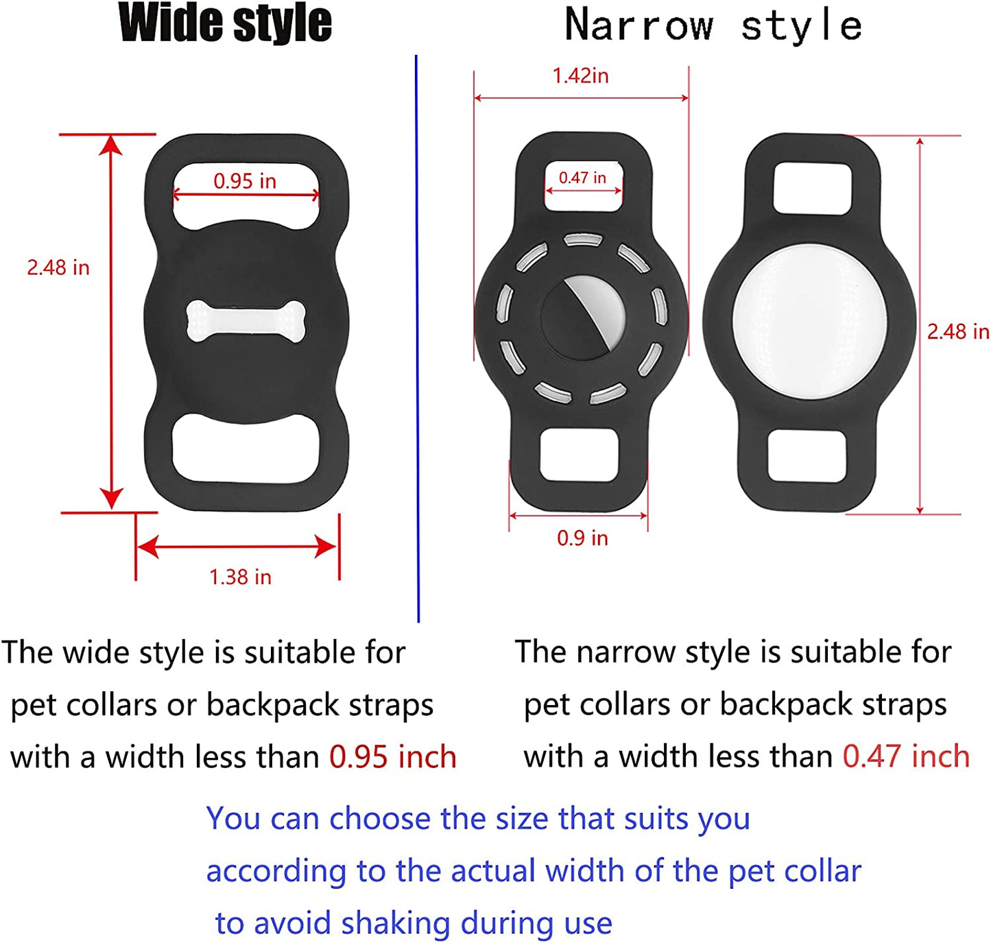 Airtag Cat Collar Holder Compatible with Apple Air Tag, Silicone Case for Cats Collar Finder Tracker Locator