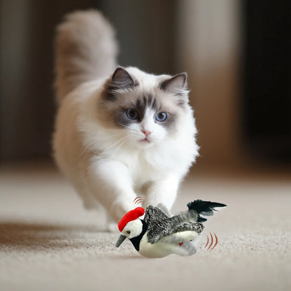 Cat Toys for Indoor Cats Interactive Flapping Chirping Bird Kitten Toy Touch Activated Rechargeable Automatic with Catnip