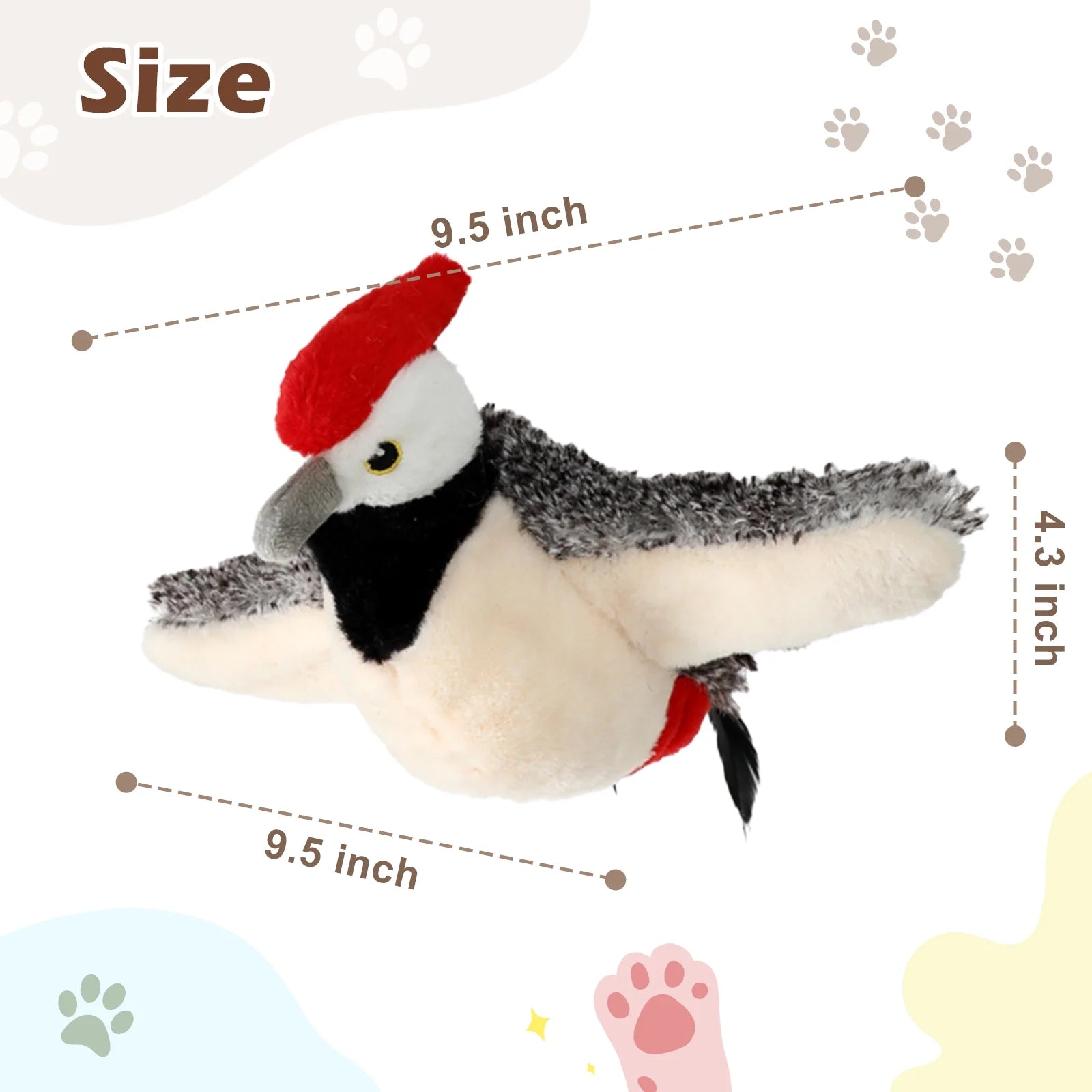 Cat Toys for Indoor Cats Interactive Flapping Chirping Bird Kitten Toy Touch Activated Rechargeable Automatic with Catnip